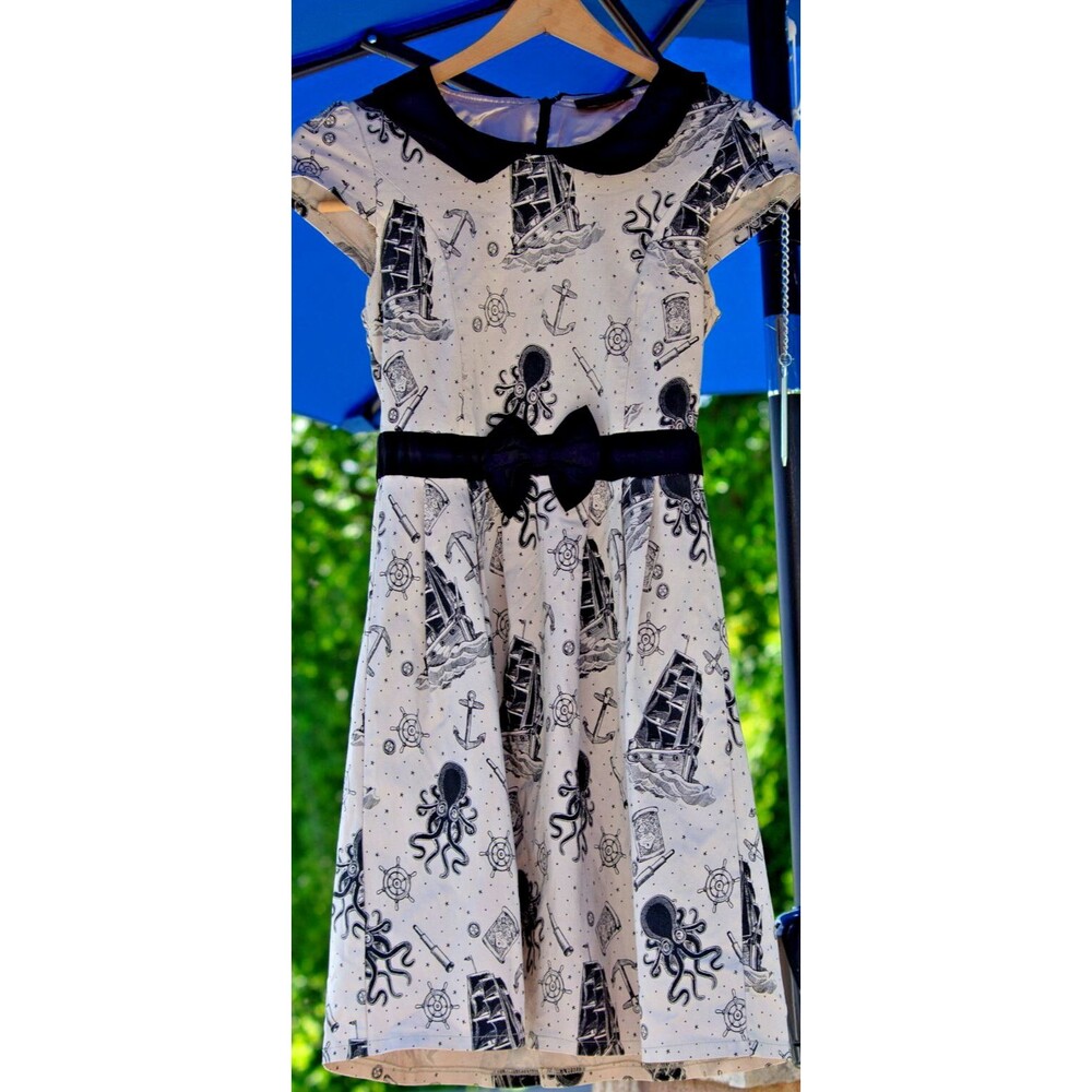 Sourpuss Cream Kraken’s Revenge Lizzie Dress Retired Rockabilly Pinup Style | XS - Picture 2 of 16